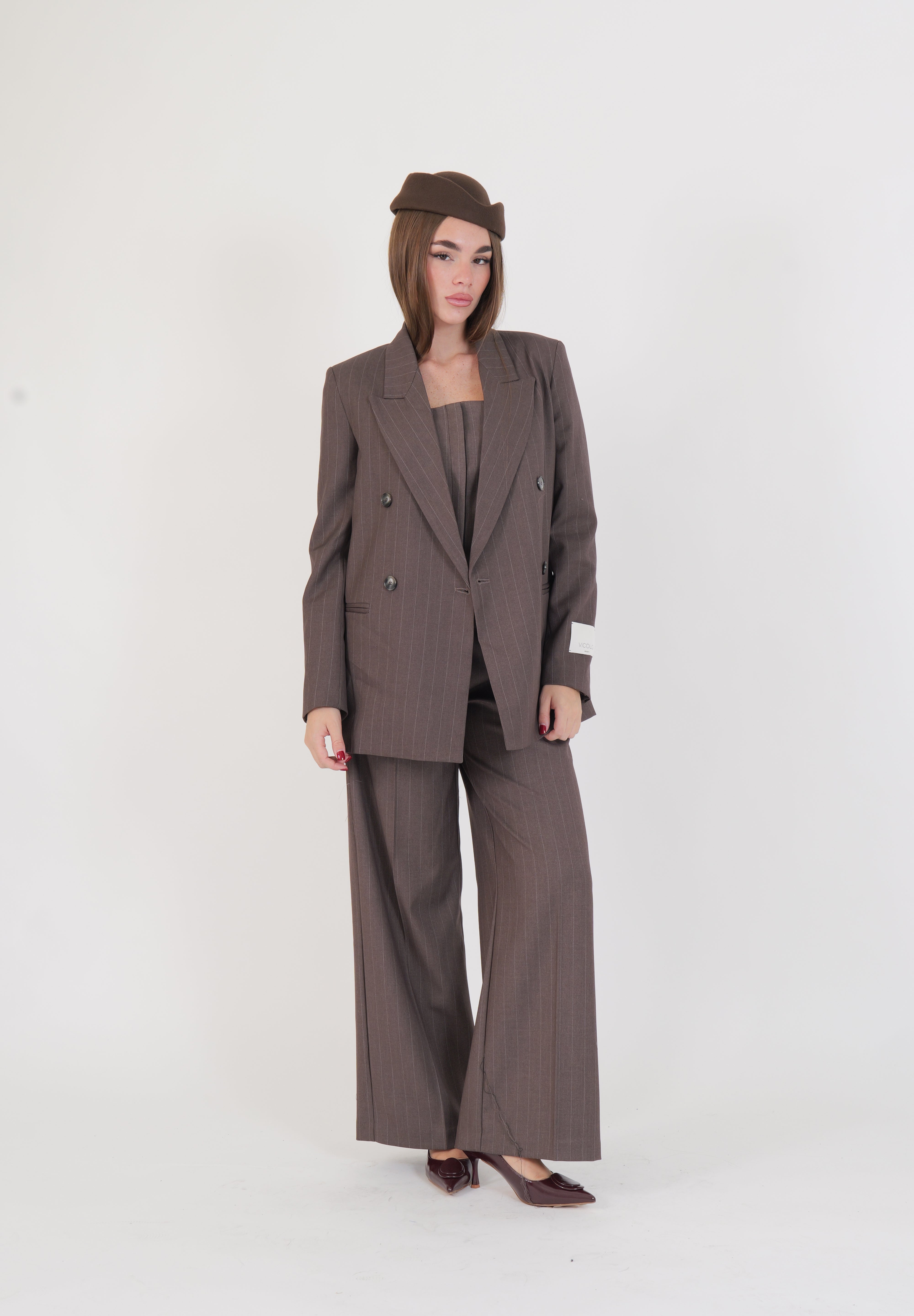 PANTALONE TORTORA GESSATO