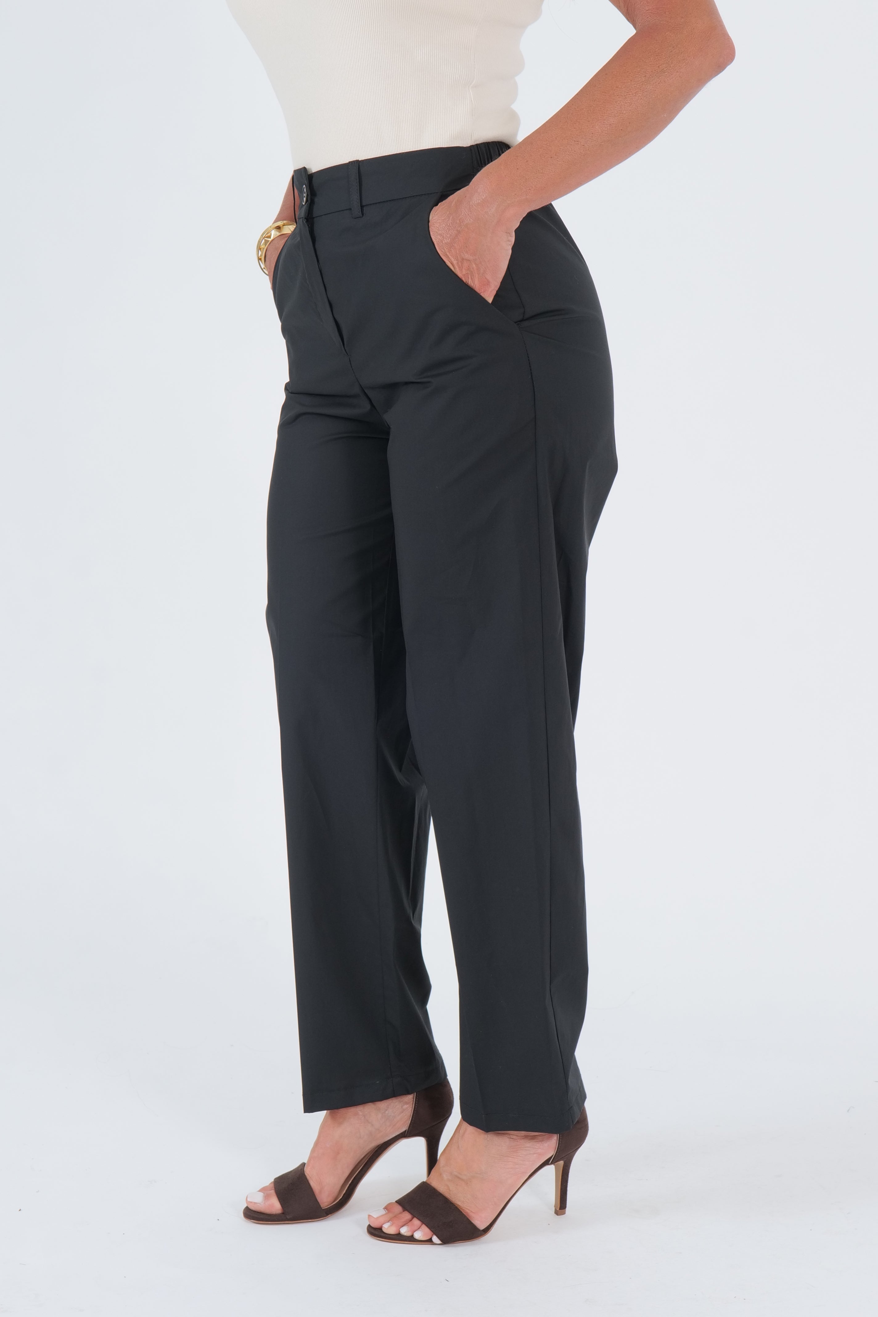 PANTALONI COTTON NERO