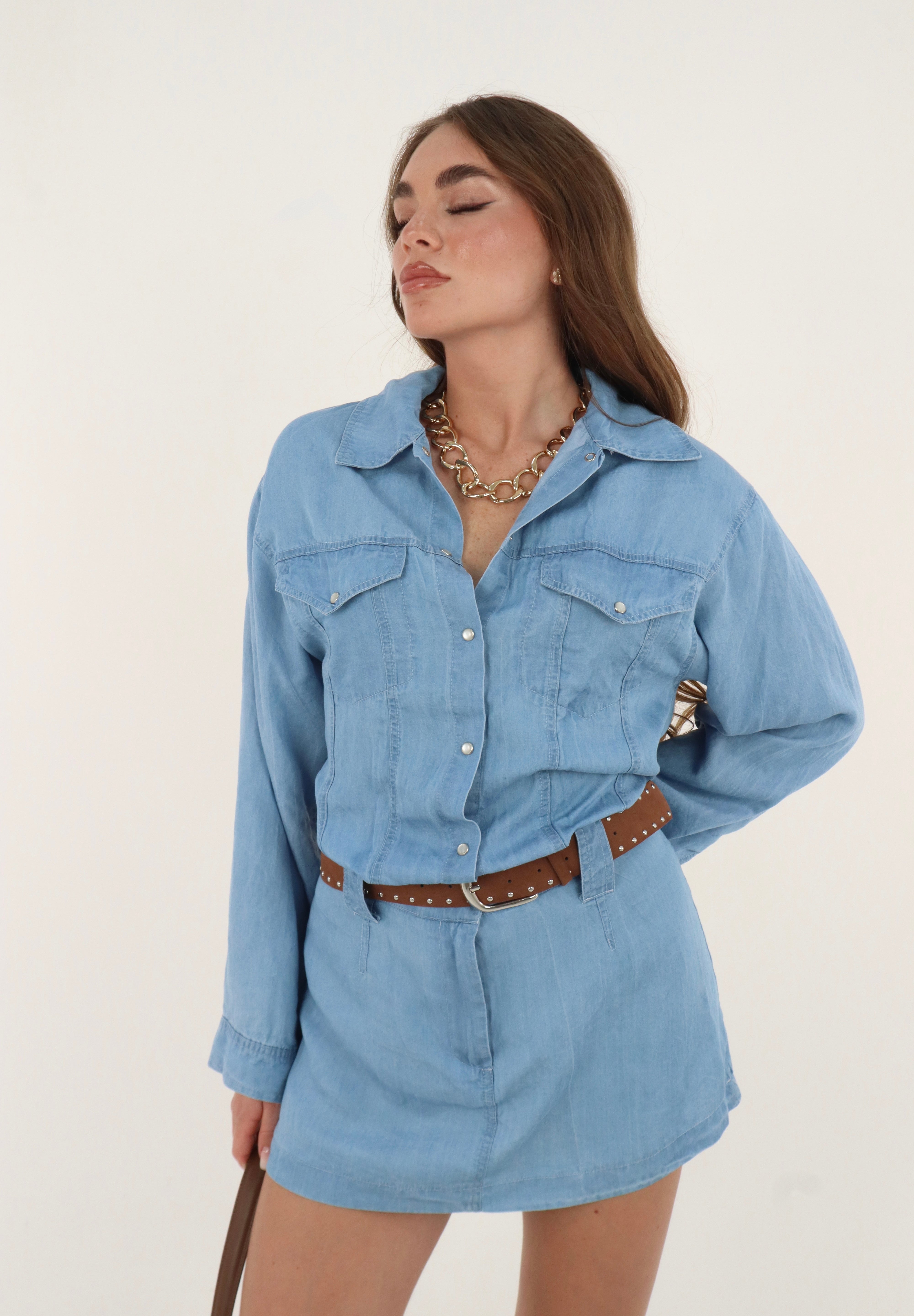 ABITO CAMICIA DENIM TENCEL