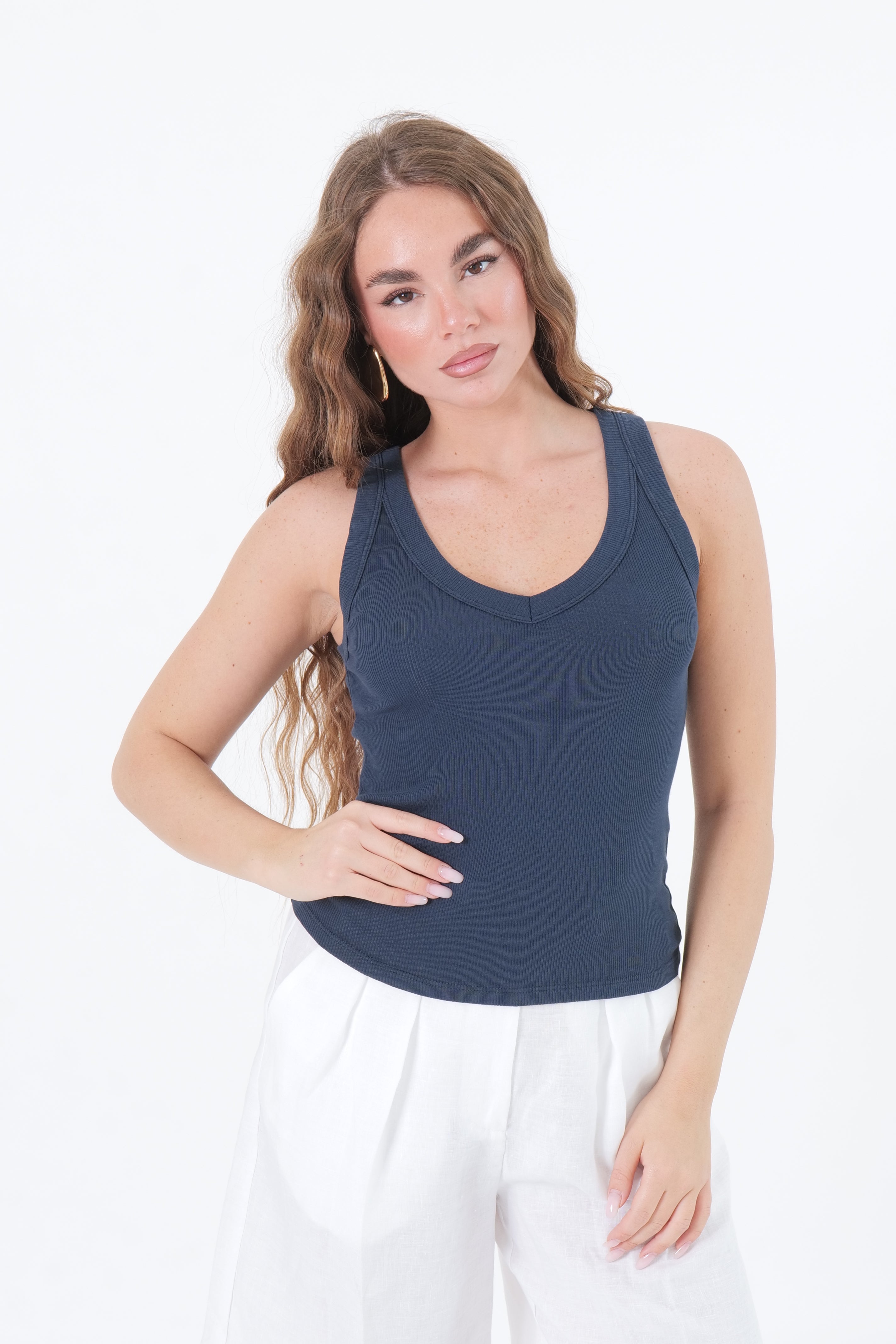CANOTTA SCOLLO V BLU