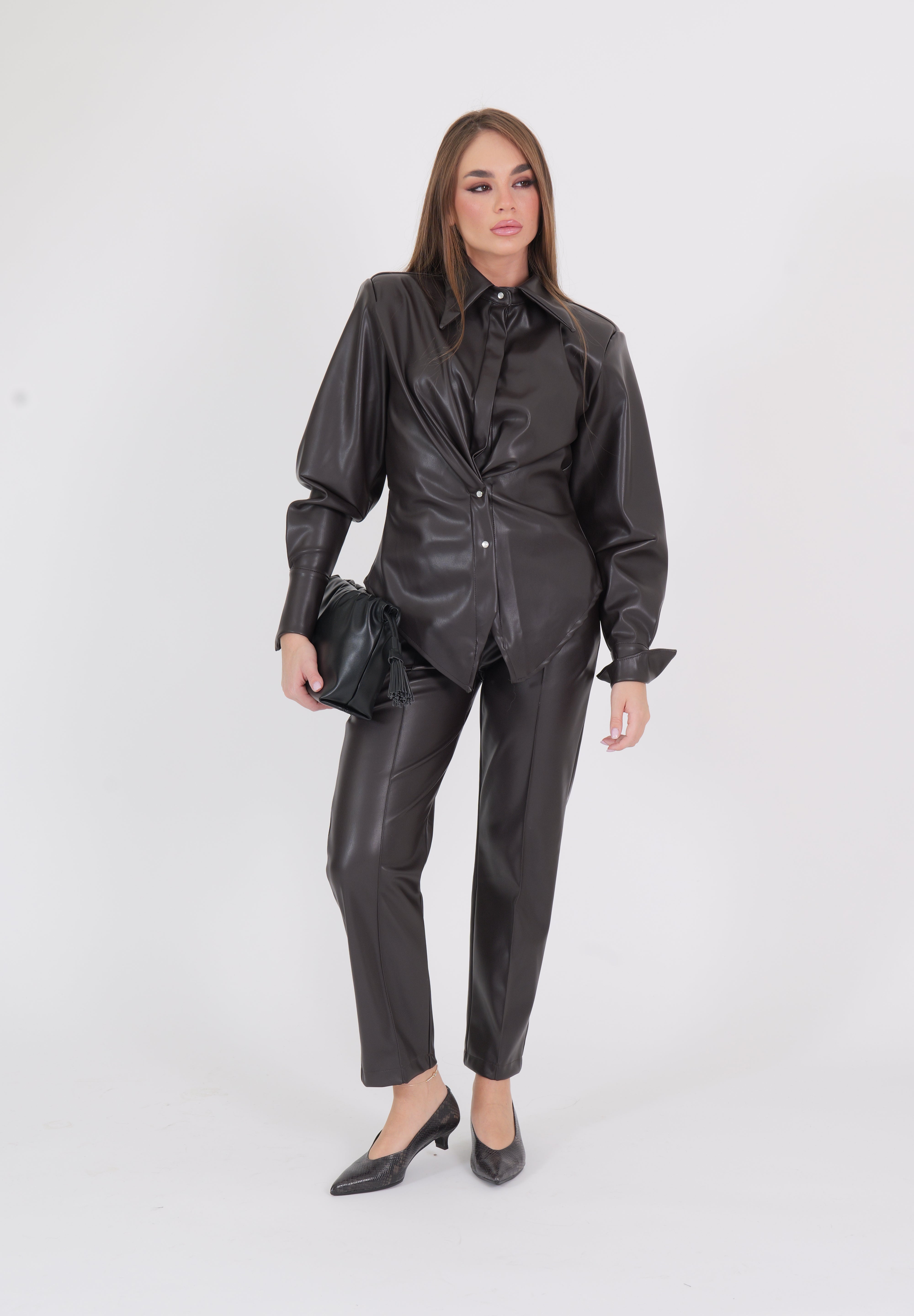 PANTALONE PELLE MORO
