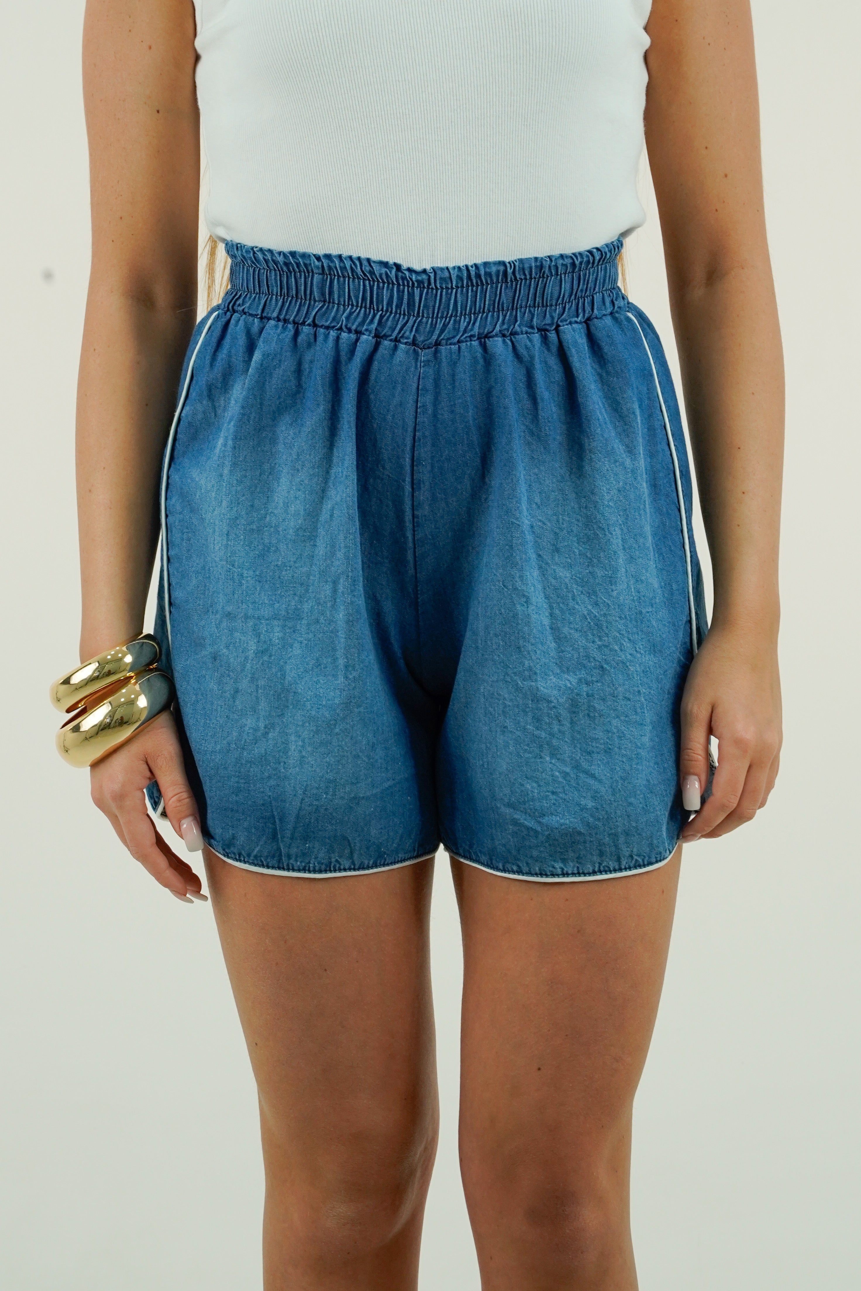 SHORT CHAMBRY BLU
