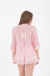 CAMICIA PANNA/ROSA