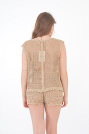 TOP CROCHET LACE SABBIA