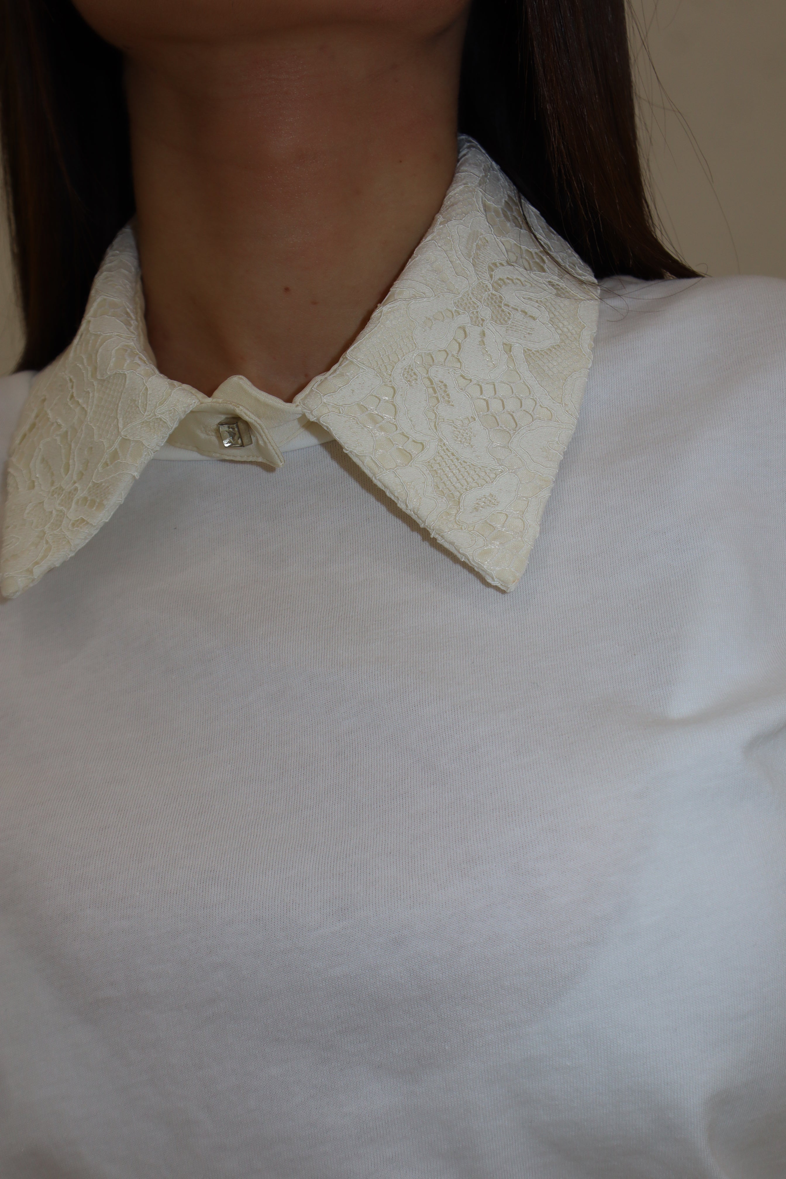 T-SHIRT COLLETTO PIZZO