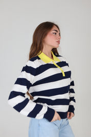 POLO BICOLOR BLU
