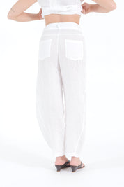 PANTALONE LINO BIANCO