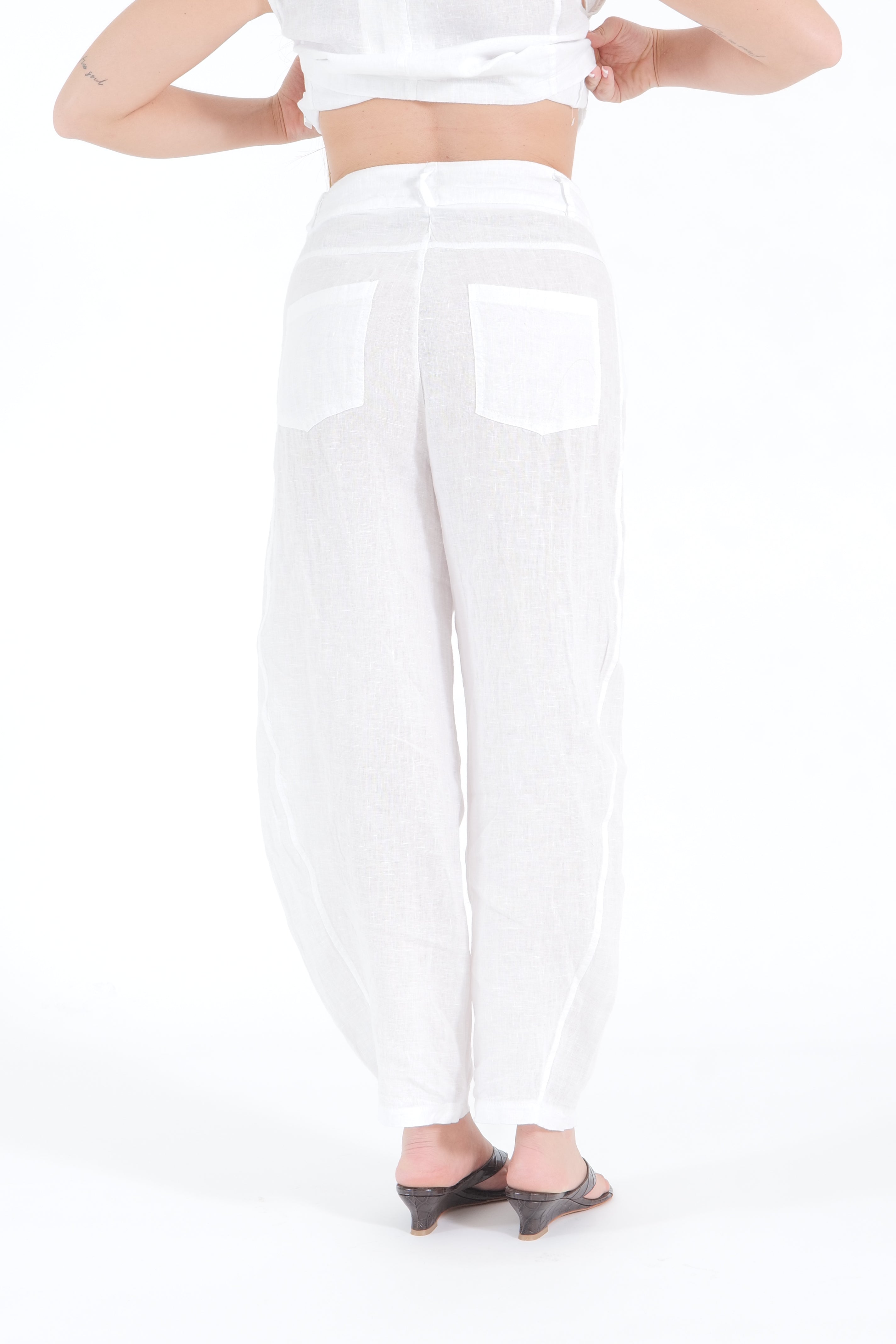 PANTALONE LINO BIANCO