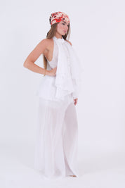 PANTALONE SFRANGIATO BIANCO
