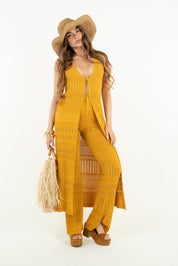 COPRISPALLE LUNGO LUREX SENAPE