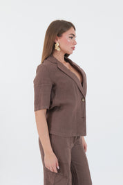 GIACCA LINO CHOCOLATE