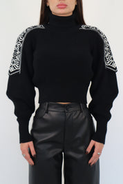 PULLOVER CROP JACQUARD