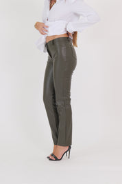 PANTALONE ECOPELLE MILITARE