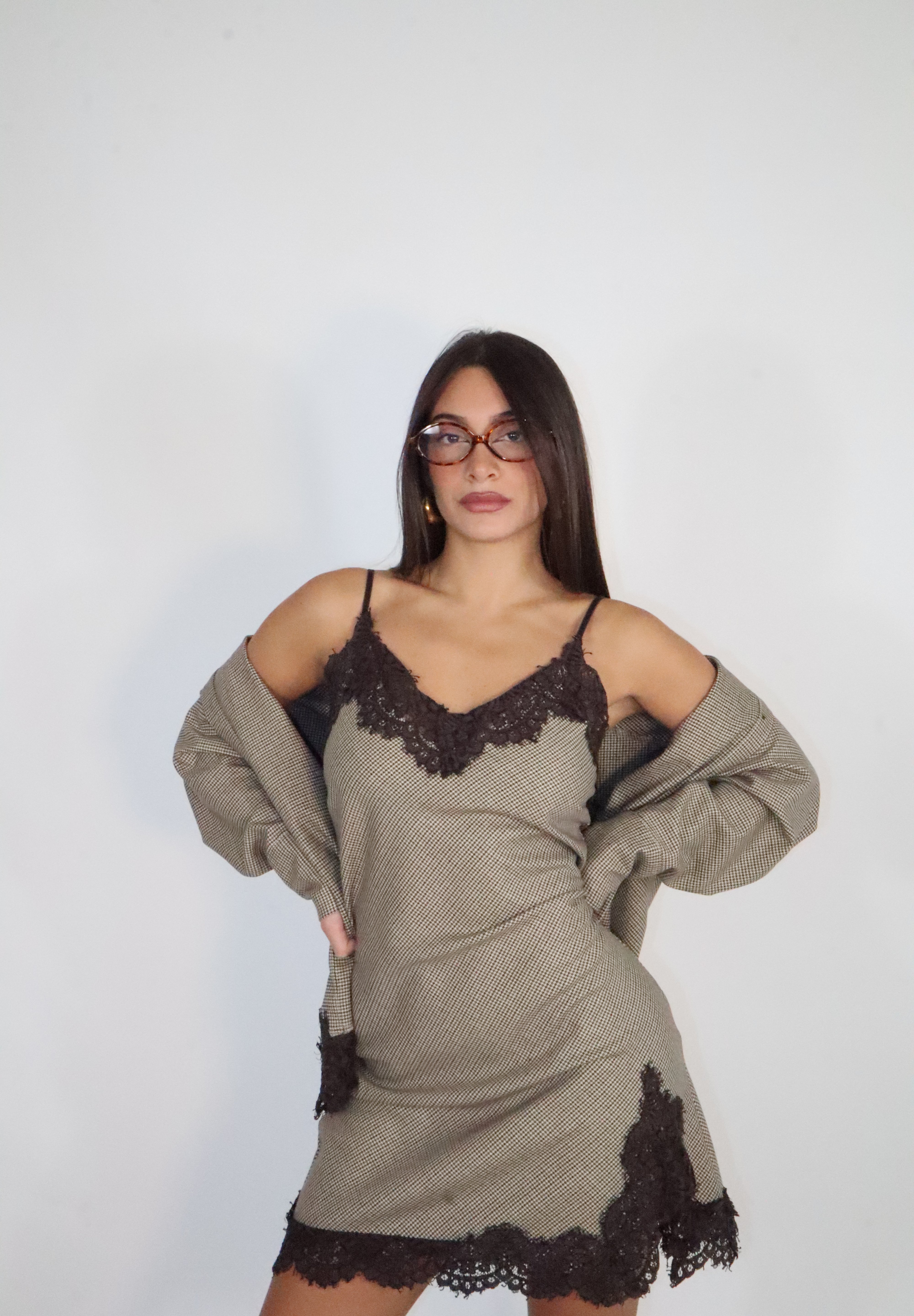 MINI DRESS EVA PIZZO E CHECK