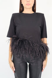 GIULIA NATI FEATHER T-SHIRT