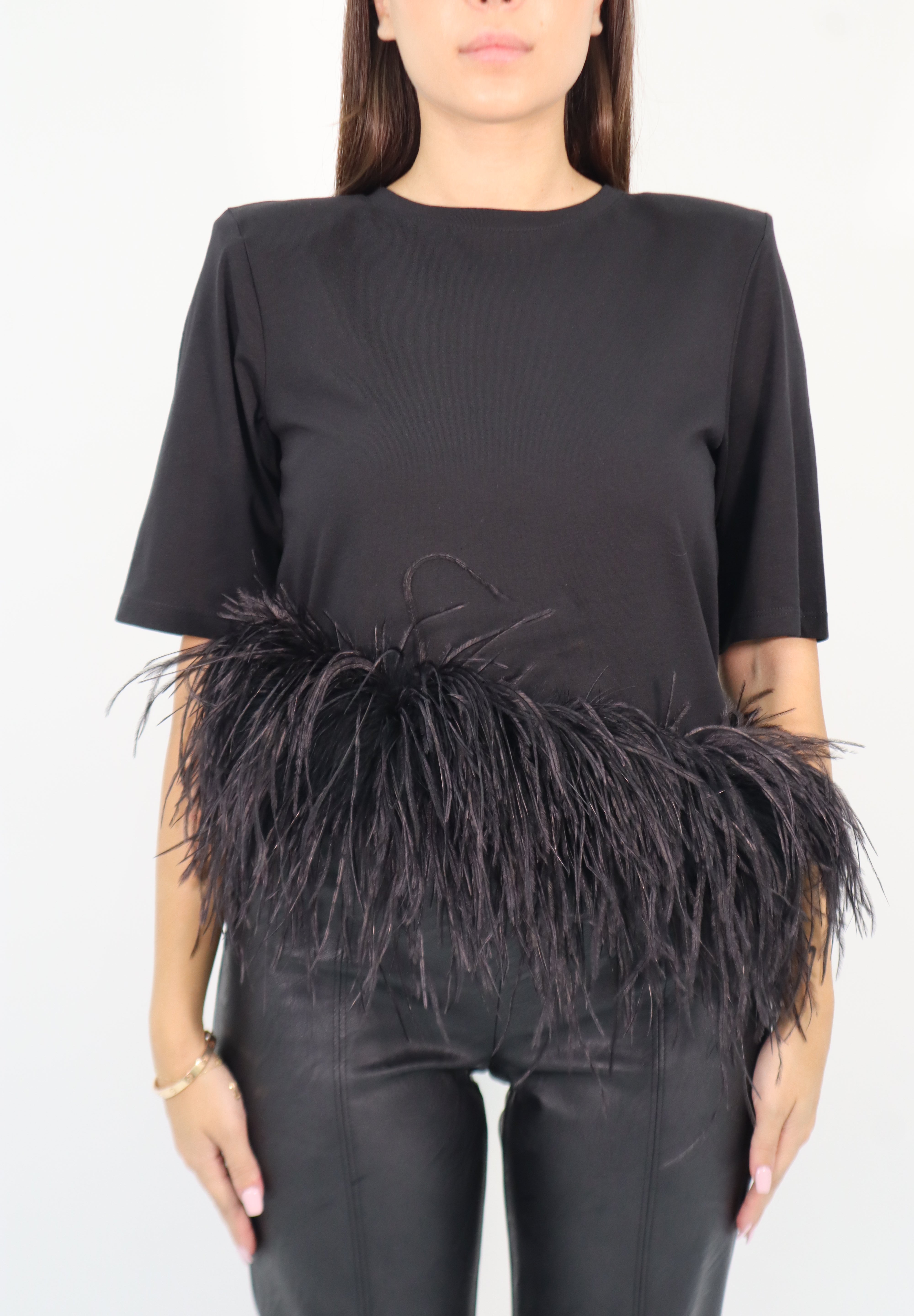 GIULIA NATI FEATHER T-SHIRT