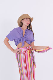 CAMICIA MUSSOLA VIOLA