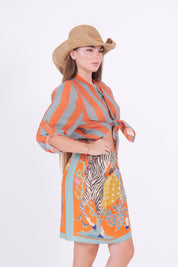 CAMICIA ECO RIGA ARANCIO/ZUCCHERO