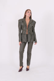 PANTALONE ECOPELLE MILITARE