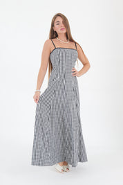 LONG DRESS VICHY NERO