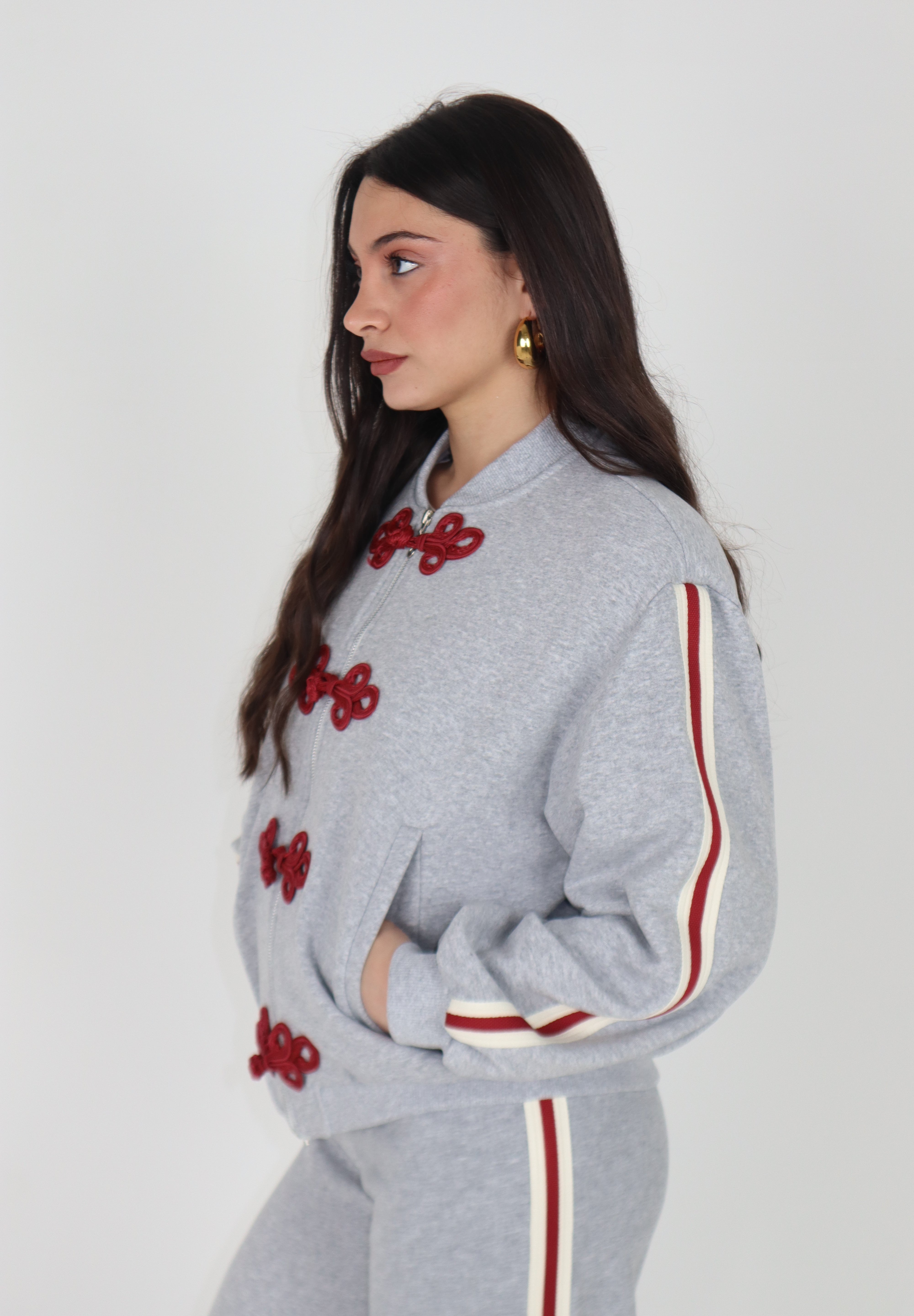 BOMBER IN FELPA JAPAN GREY