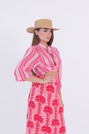 CAMICIA MUSSOLA RIGA ROSA/FUXIA