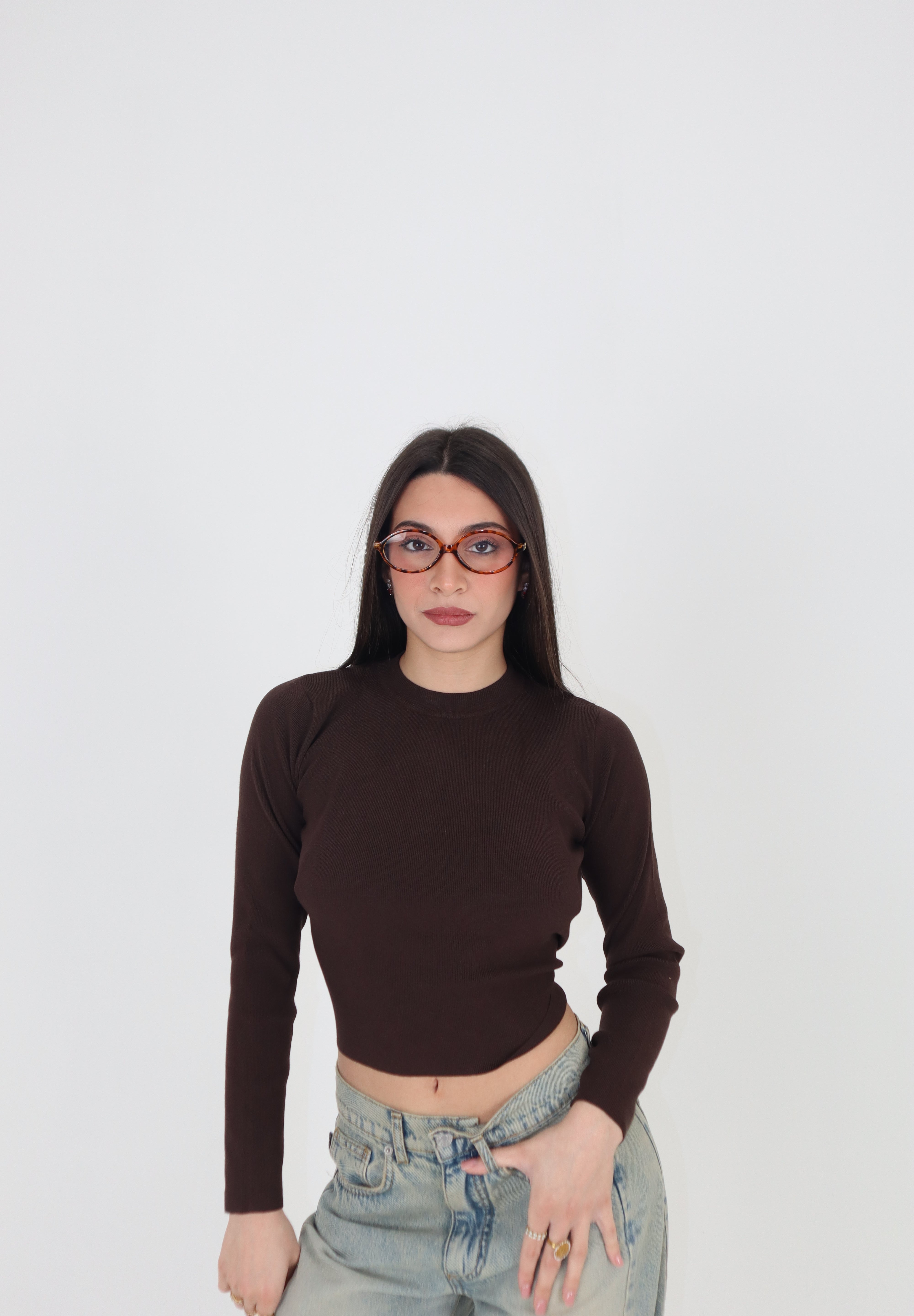 MAGLIA CROP ISA MORO
