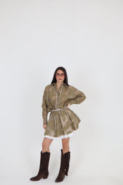 GONNA RICAMATA MILITARE