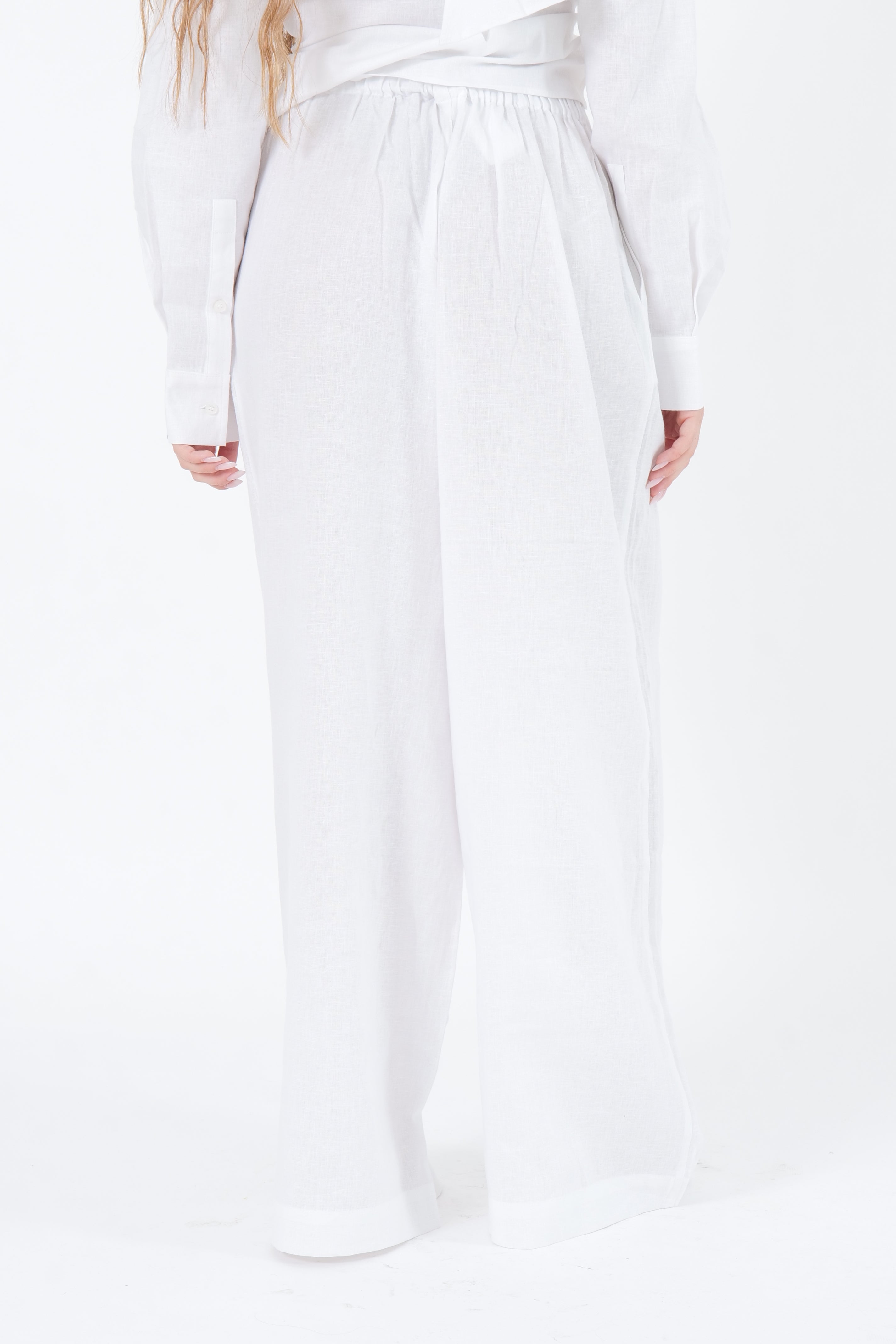 PANTALONE IN LINO WHITE
