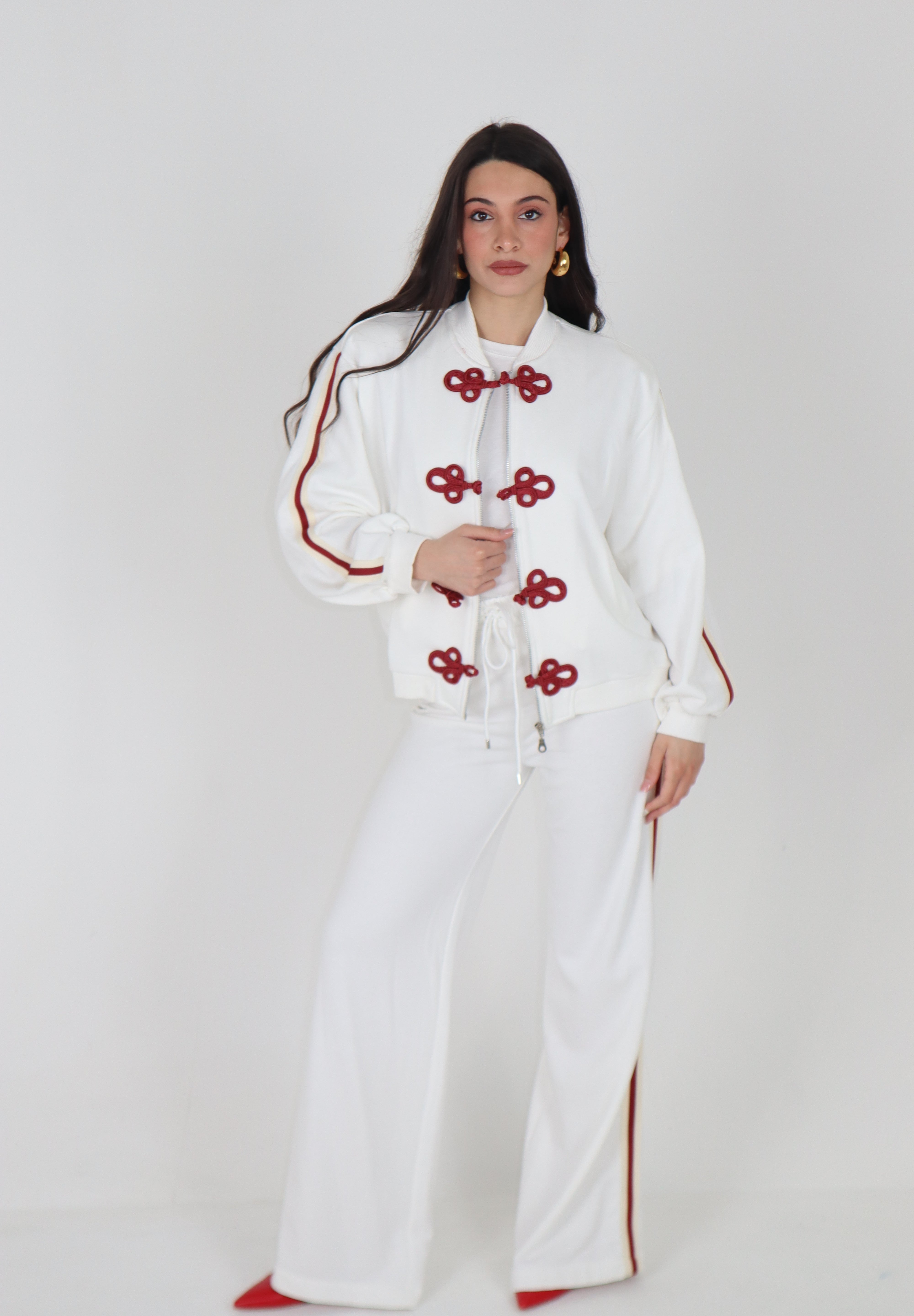 BOMBER IN FELPA JAPAN WHITE