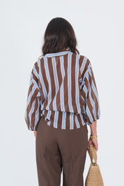 CAMICIA MUSSOLA MORO/AZZURRO