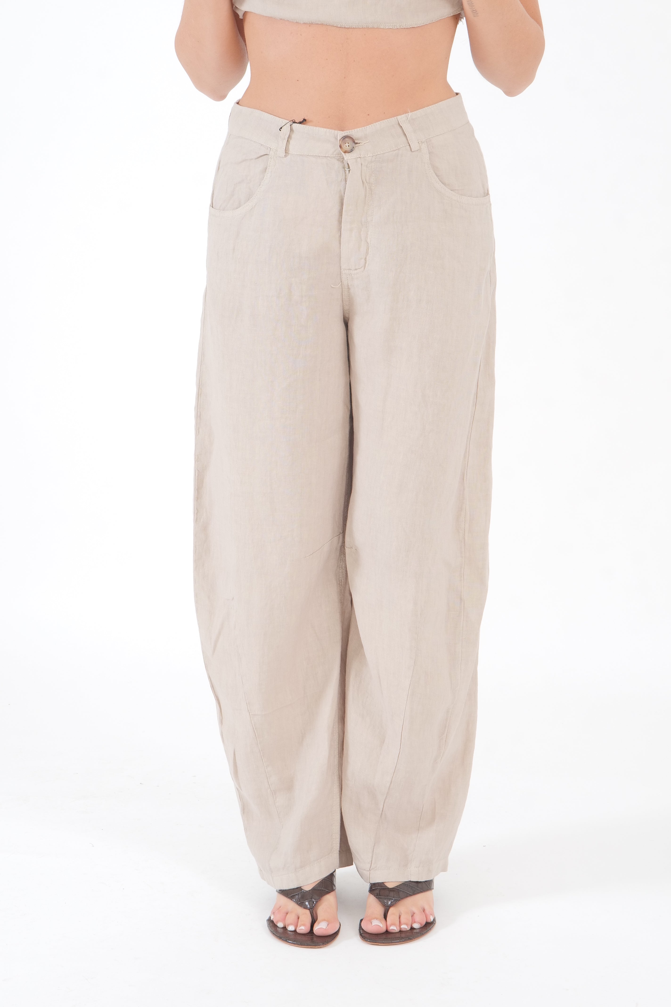PANTALONE LINO SABBIA
