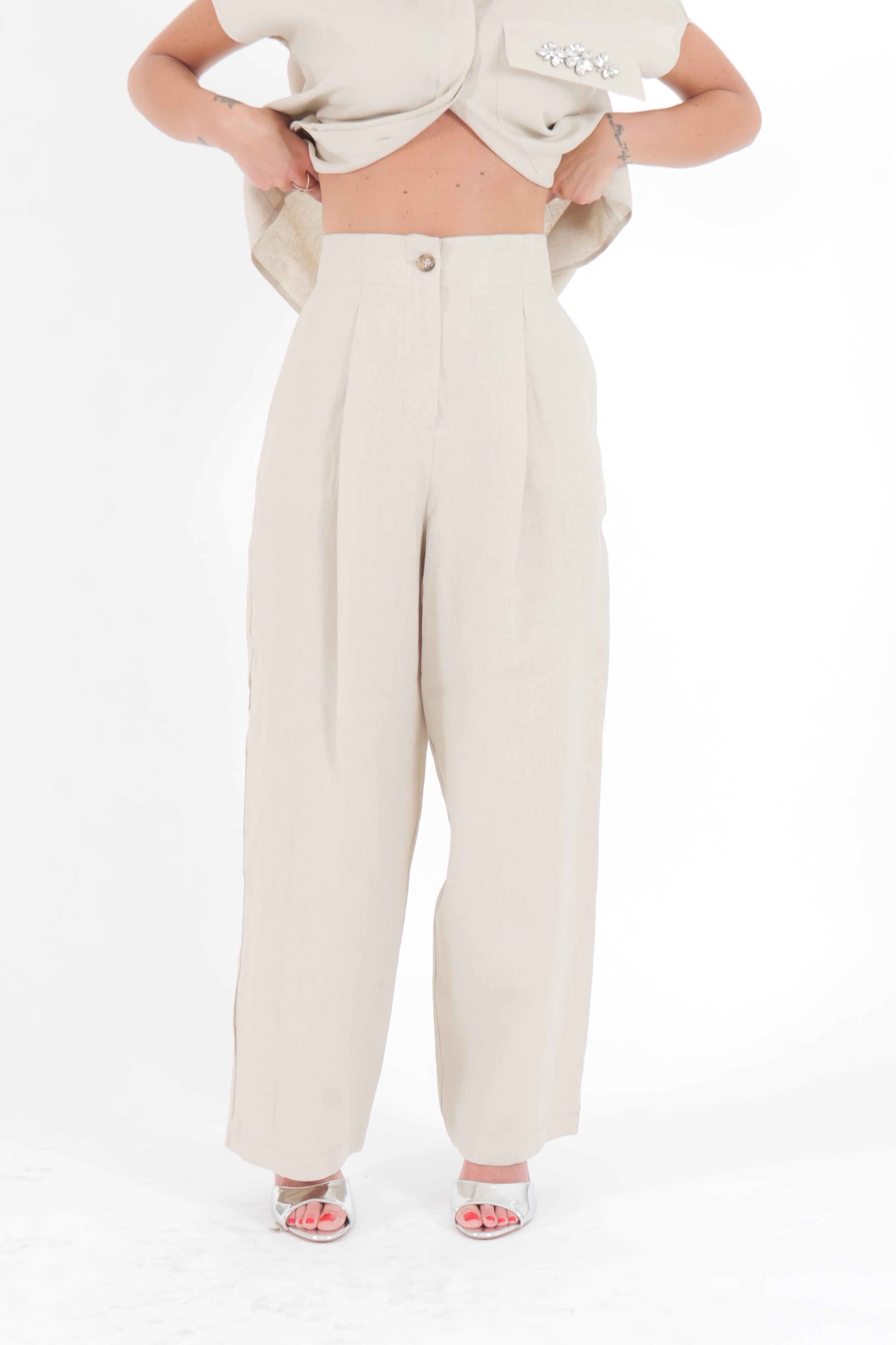 PANTALONE SABBIA LINEN
