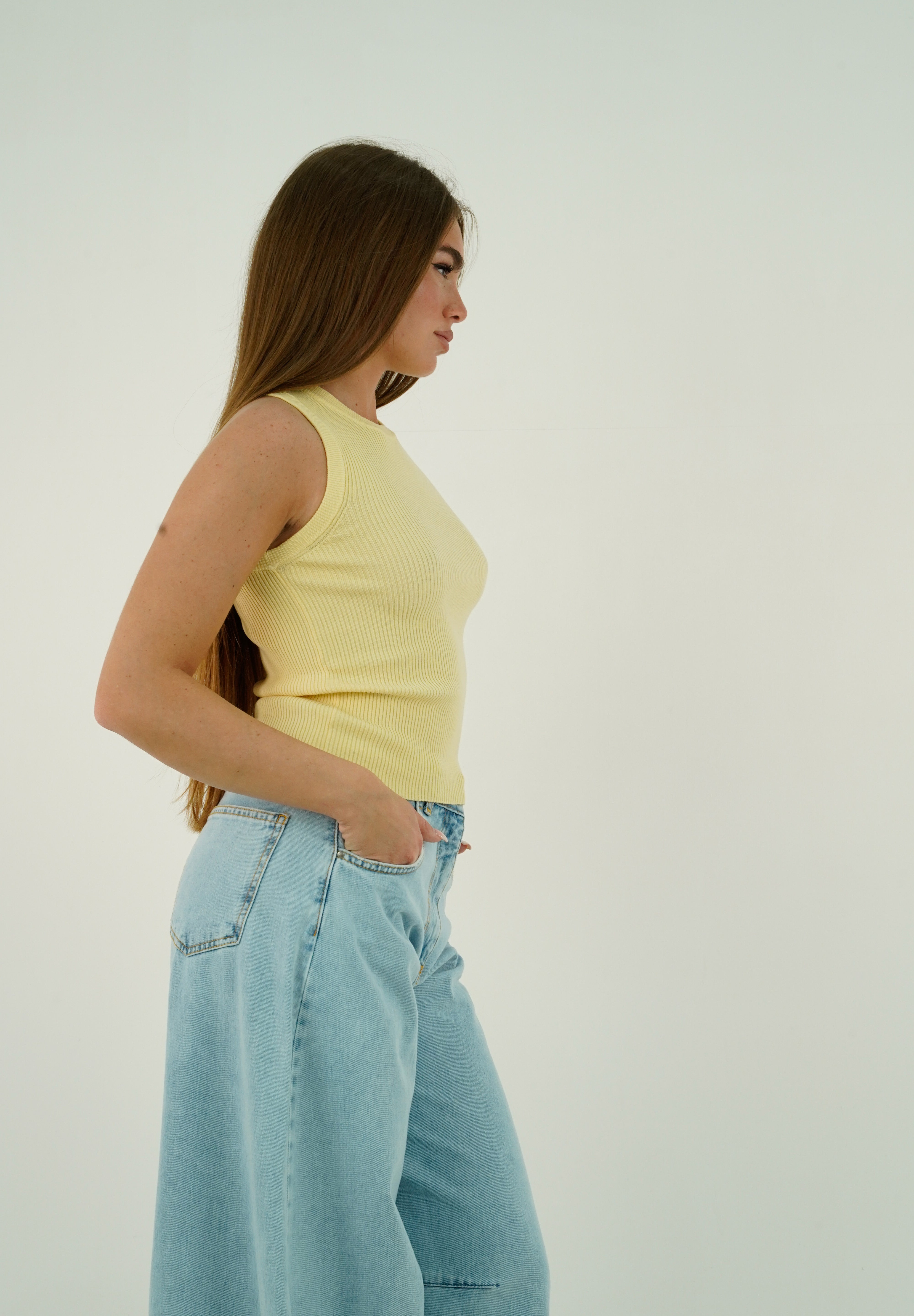 TOP GIROCOLLO GIALLO