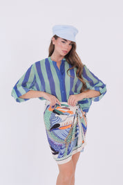 CAMICIA MUSSOLA BLU/TIFFANY