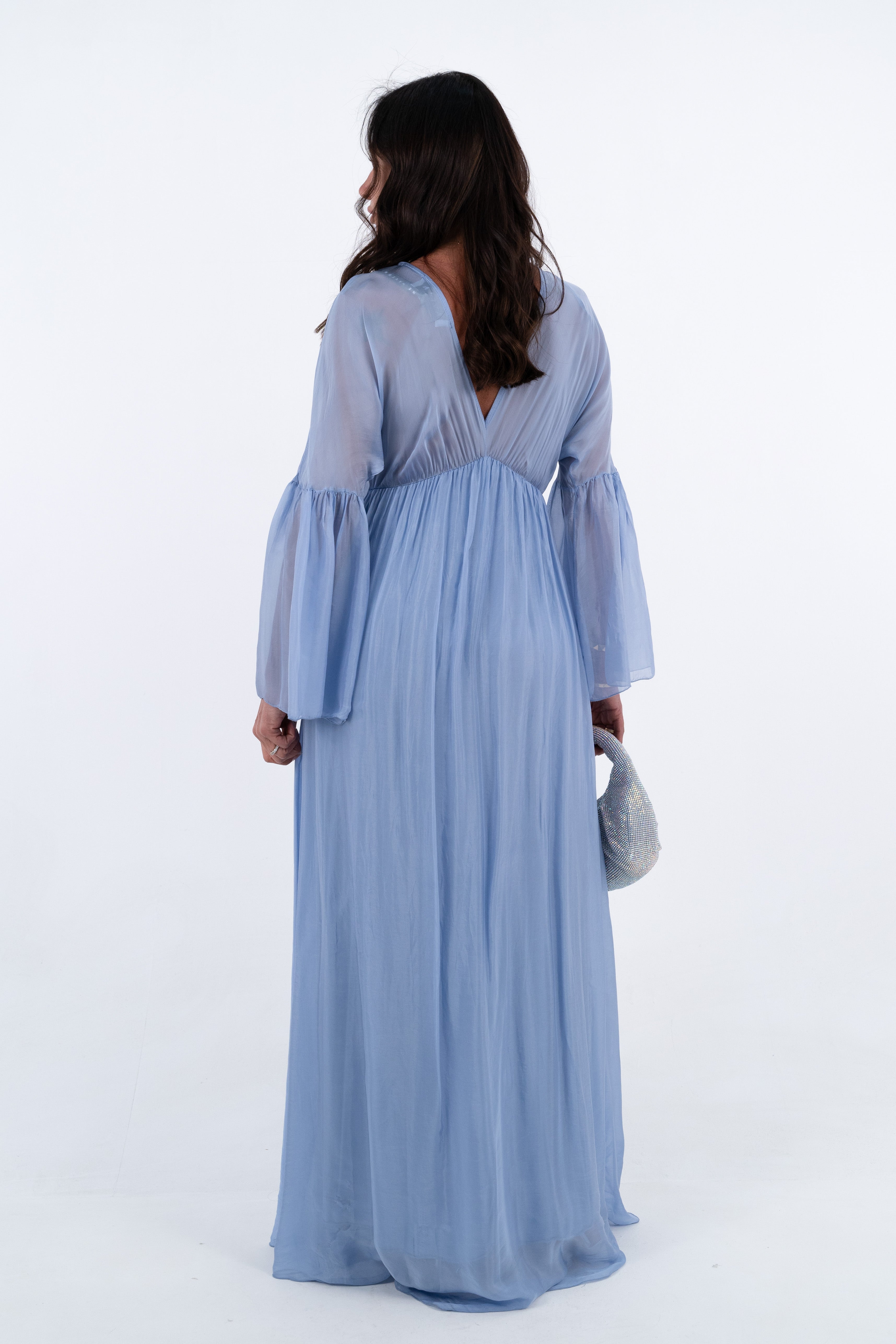DRESS SETA CELESTE