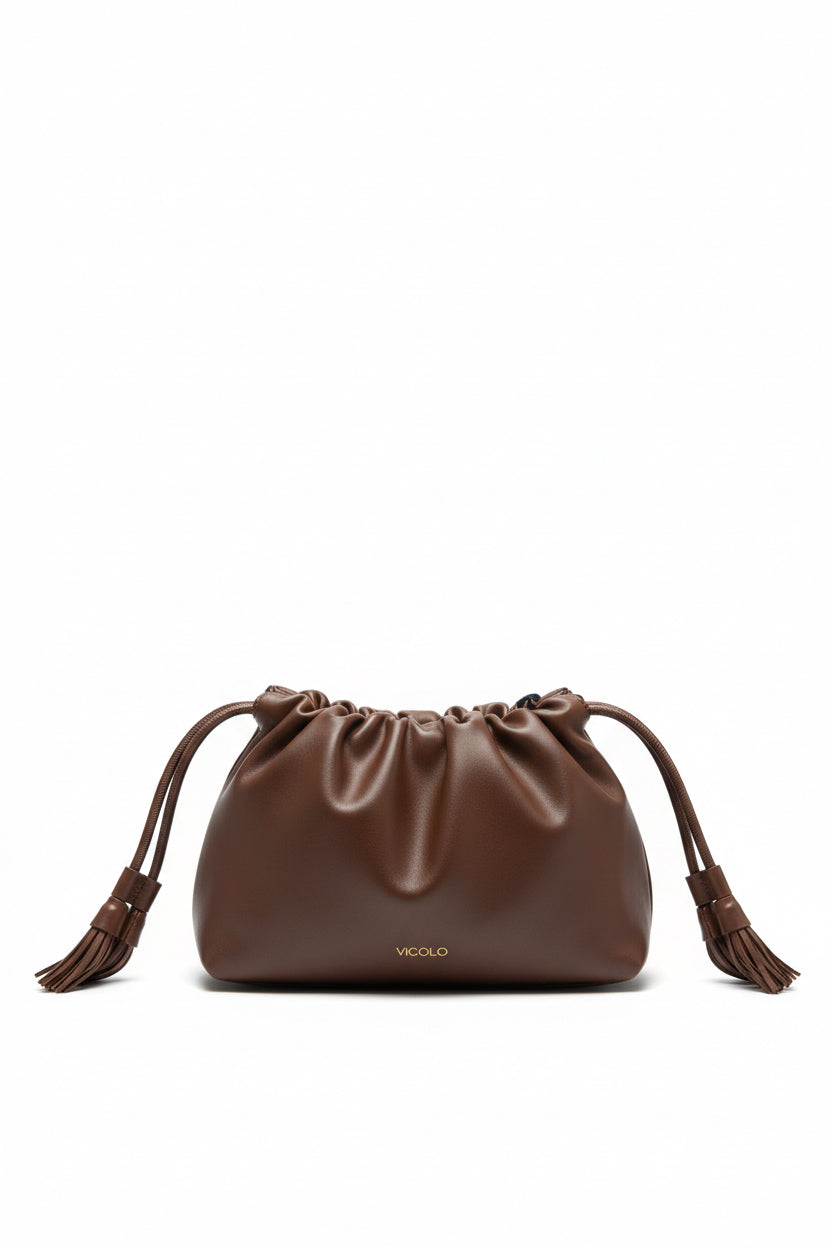 BAG SMALL TASSEL MOKA