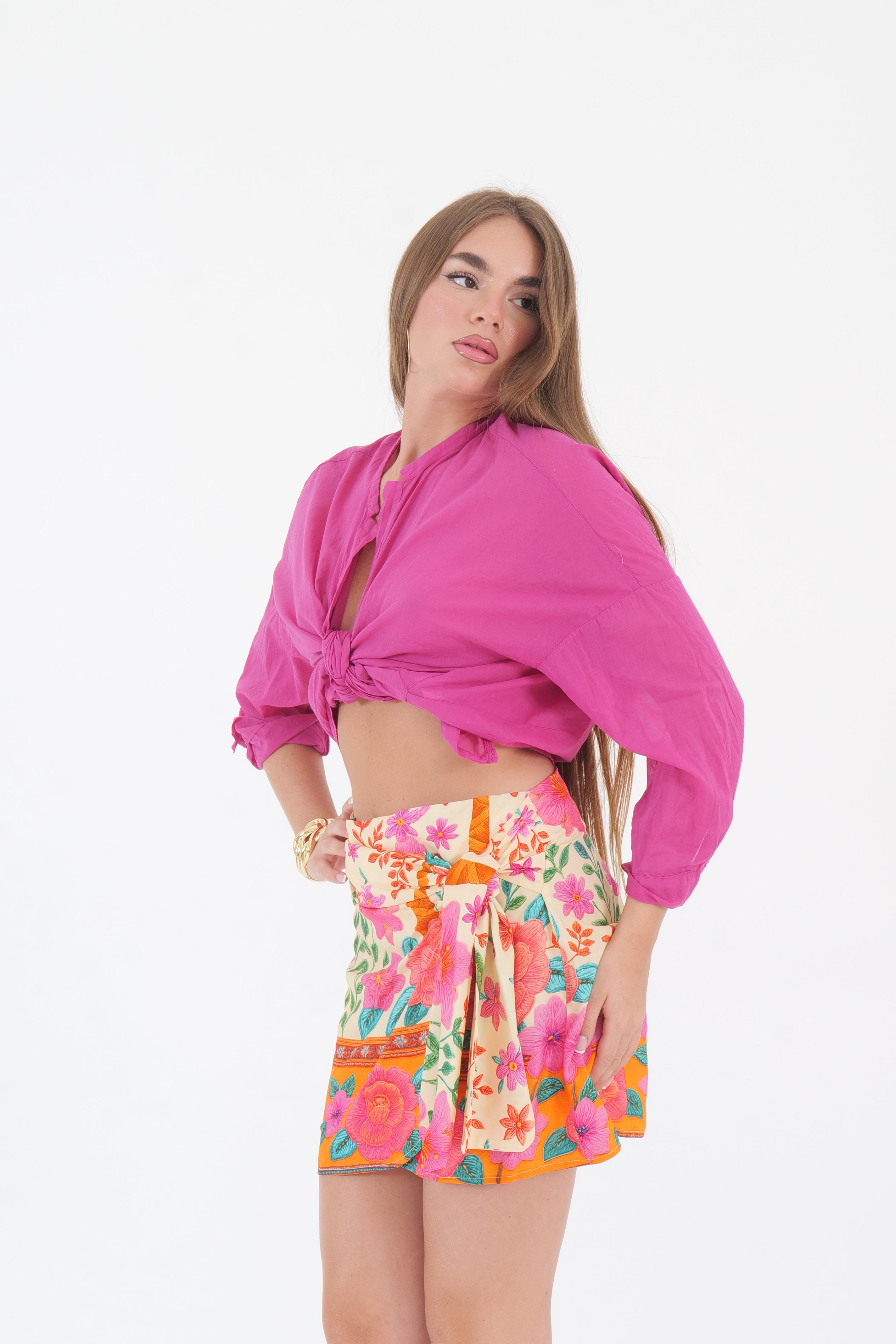 CAMICIA MAGENTA NODO