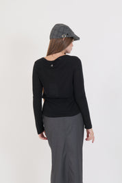 MAGLIA MISTO CASHMERE NERO
