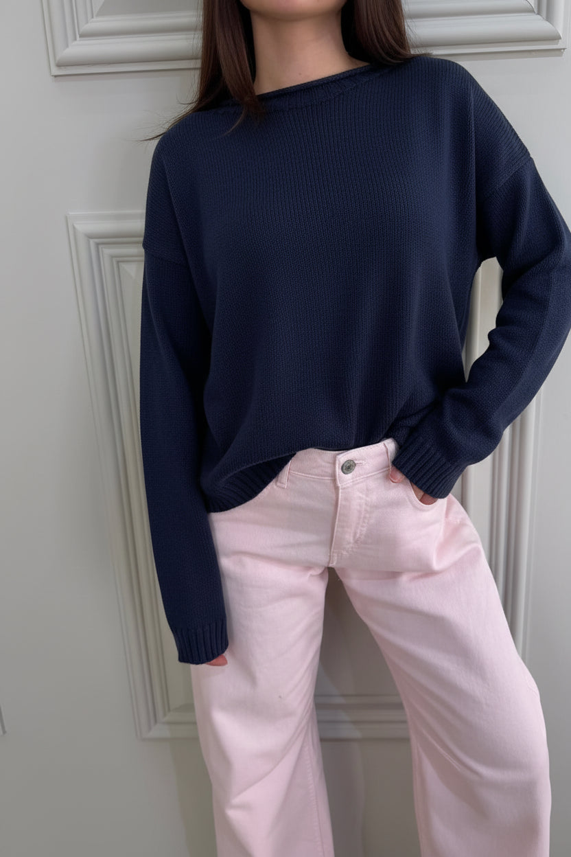 MAGLIA PARICOLLO BLU