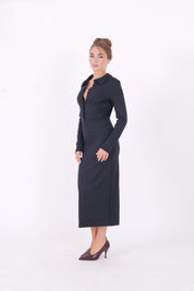 ABITO MARY GESSATO BLU