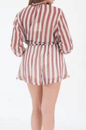 SHORTS FARFALLA PANNA/CUOIO