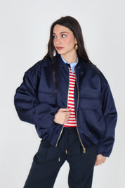BOMBER SATIN BLUE