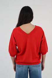 MAGLIA SCOLLO V ROSSO