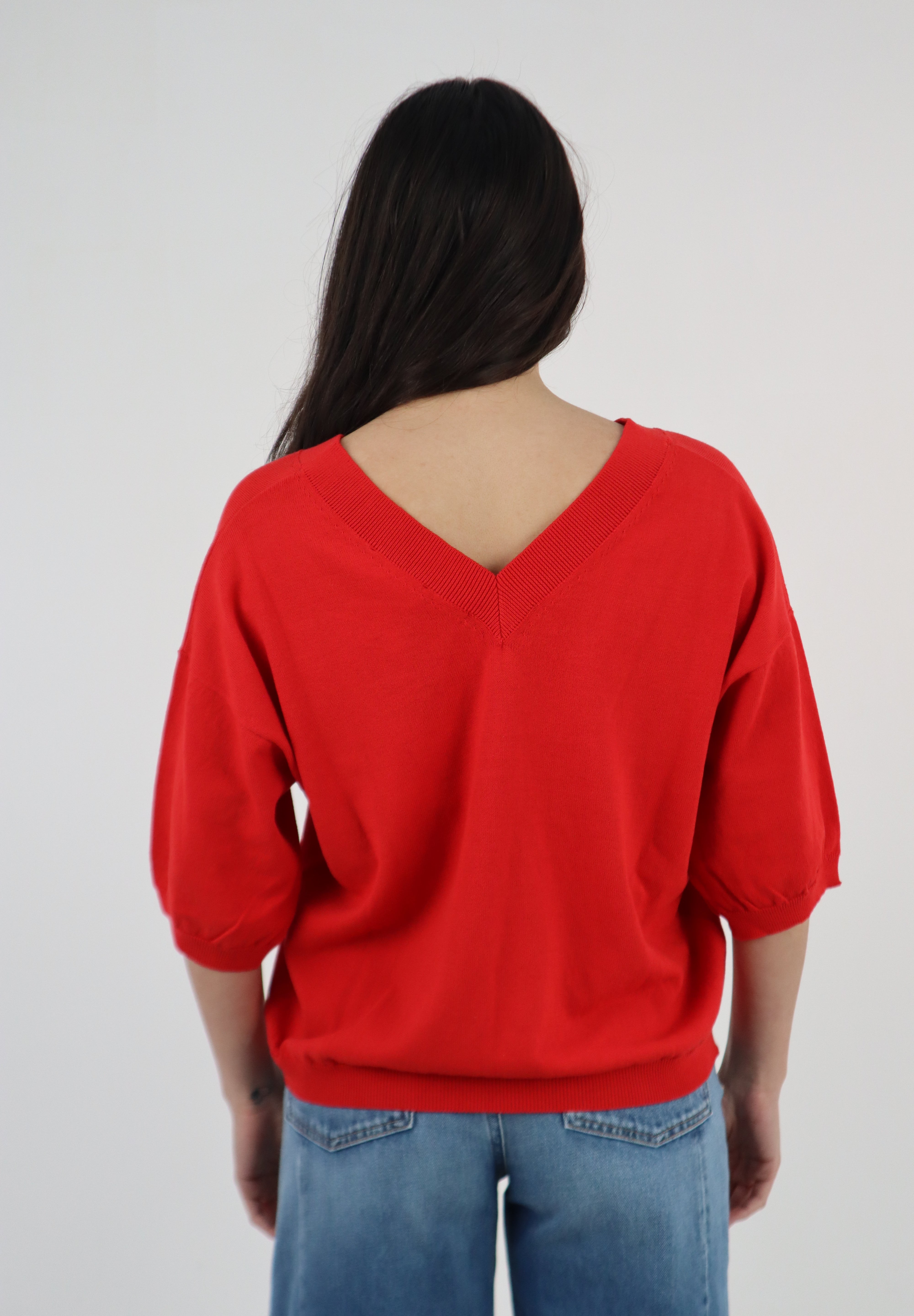 MAGLIA SCOLLO V ROSSO