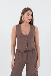 GILET LINO CHOCOLATE