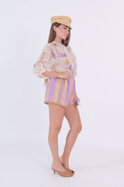 SHORTS WAVES LILLA/TABACCO