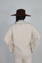 CARDIGAN IN MAGLIA CON FRANGE