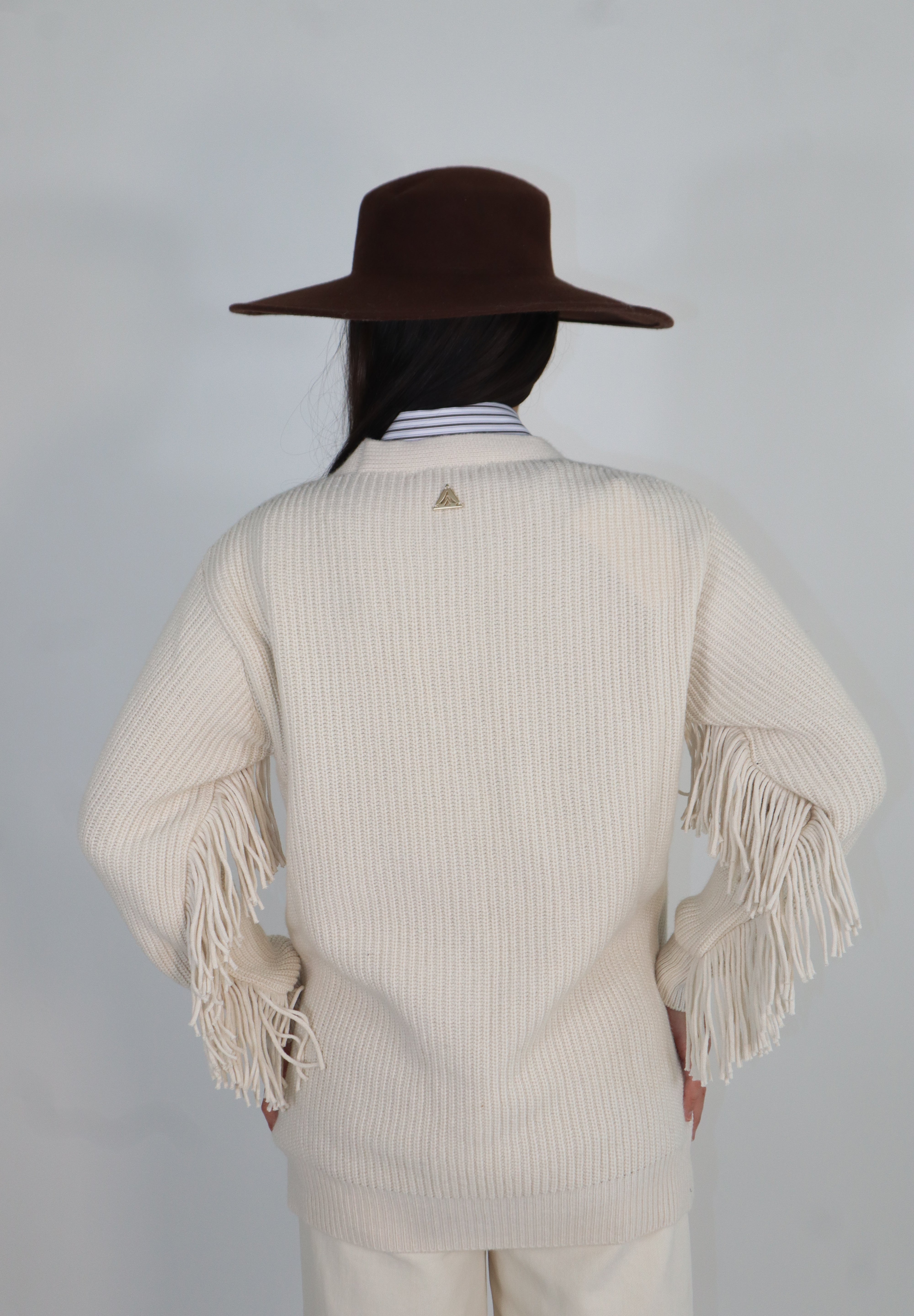 CARDIGAN IN MAGLIA CON FRANGE