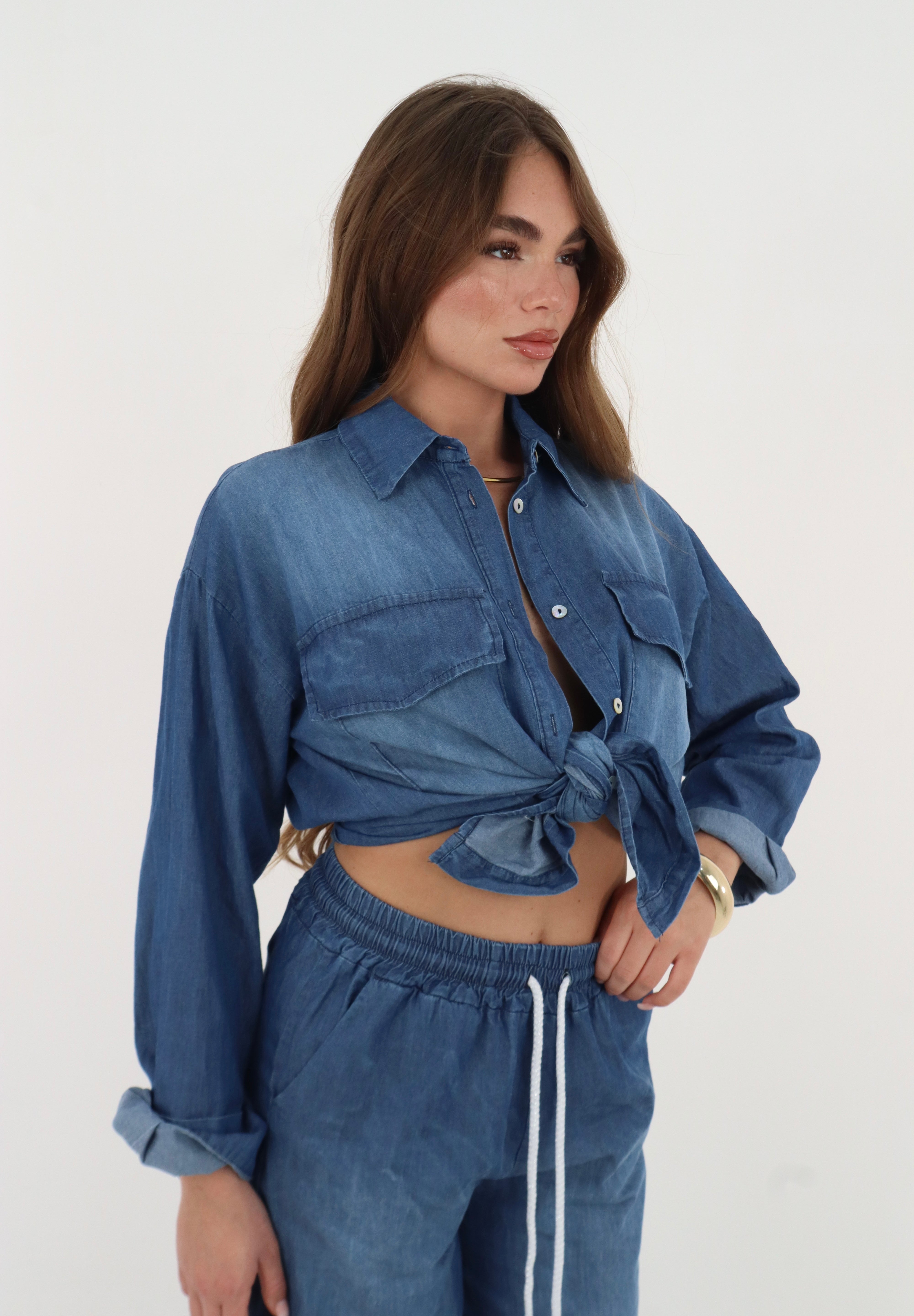 CAMICIA DENIM NODO